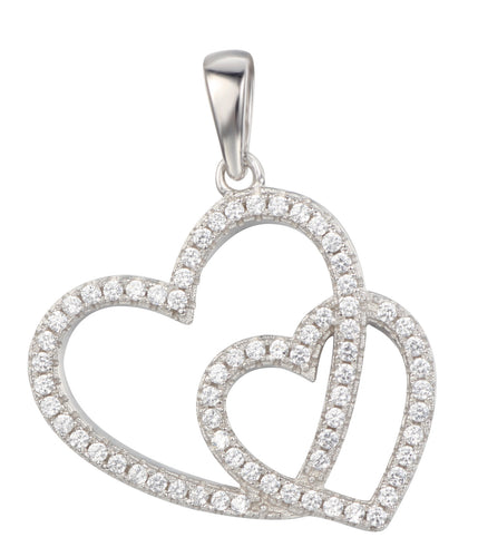 Silver Lining Sterling Silver Double Heart Pendant SP00013 R659 Sale R399