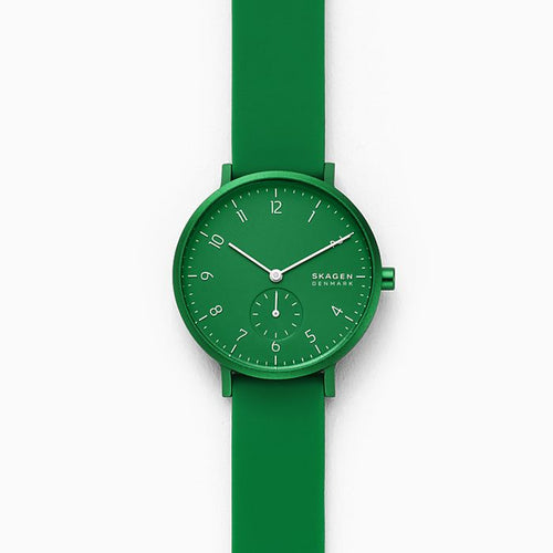 Skagen Watch Aaren Kulor SKW2804 36mm Green On Green Rubber Enlarged