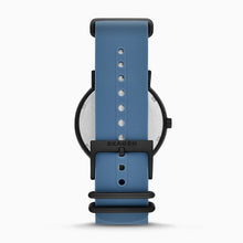 Load image into Gallery viewer, Skagen Signatur Field Watch SKW6539 42mm Black On Blue Silicone Clasp Shot
