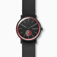 Load image into Gallery viewer, Skagen Signatur Field Watch SKW6540 42mm Black &amp; Red On Black Silicone Enlarged
