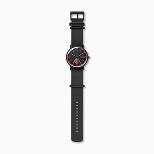 Skagen Signatur Field Watch SKW6540 42mm Black & Red On Black Silicone Full Length
