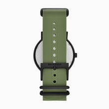 Load image into Gallery viewer, Skagen Signatur Field Watch SKW6541 42mm Black &amp; Tan On Green Silicone Clasp Shot
