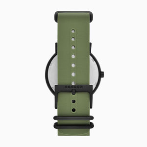 Skagen Signatur Field Watch SKW6541 42mm Black & Tan On Green Silicone Clasp Shot