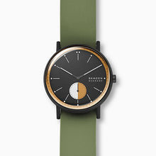Load image into Gallery viewer, Skagen Signatur Field Watch SKW6541 42mm Black &amp; Tan On Green Silicone Enlarged
