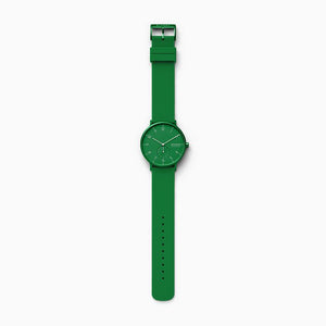 Skagen Aaren Kulor SKW6545 41mm Green On Green Silicone Full Length