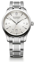 Load image into Gallery viewer, Victorinox Alliance 241476 Stainless Steel Case With Silver Markers On Silver Dial On Stainless Steel Wrist Shot
