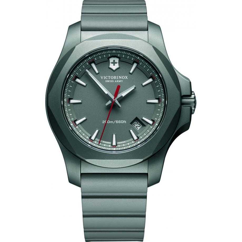 Victorinox Swiss Army INOX Watch 241757 Titanium Case With Grey Dial On Grey Rubber Strap