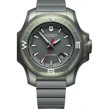 Load image into Gallery viewer, Victorinox INOX 241757 Titanium Grey Dial On Grey Rubber Wrist Shot With Bumper
