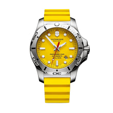 Load image into Gallery viewer, Victorinox INOX Professional Diver Stainless Steel 241735 Yellow Dial On Yellow Rubber Wrist Shot
