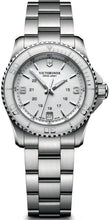 Load image into Gallery viewer, Victorinox Maverick 241699 Stainless Steel Case With Bezel On White Dial With Silver Markers On Stainless Steel Wrist Shot
